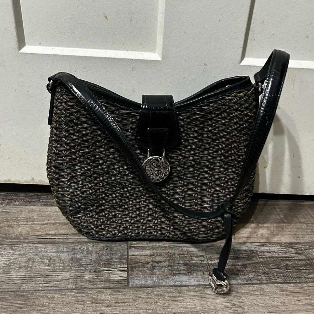 Brighton Black and Brown Woven Women's Bag shoulder purse